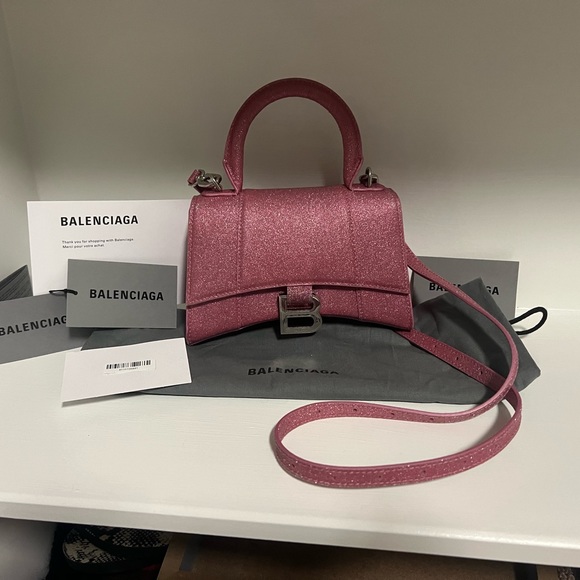 Balenciaga Hourglass Small Glittery Top Handle / Shoulderbag - Picture 1 of 2